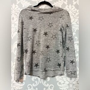 4/$25 • DEX Glitter Star Print Hooded Top